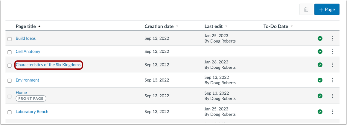 Set Front Page in Individual Page