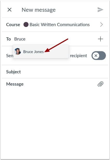 Input recipient's name