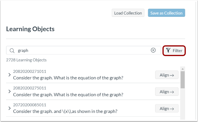 Filter Learning Objects