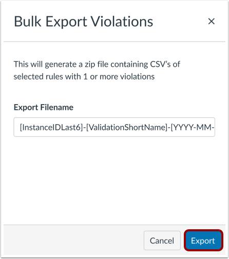 Bulk Export Violations