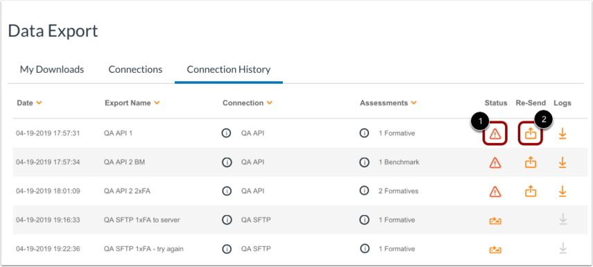 How do I export assessment data via SFTP as a Mastery Connect admin ...