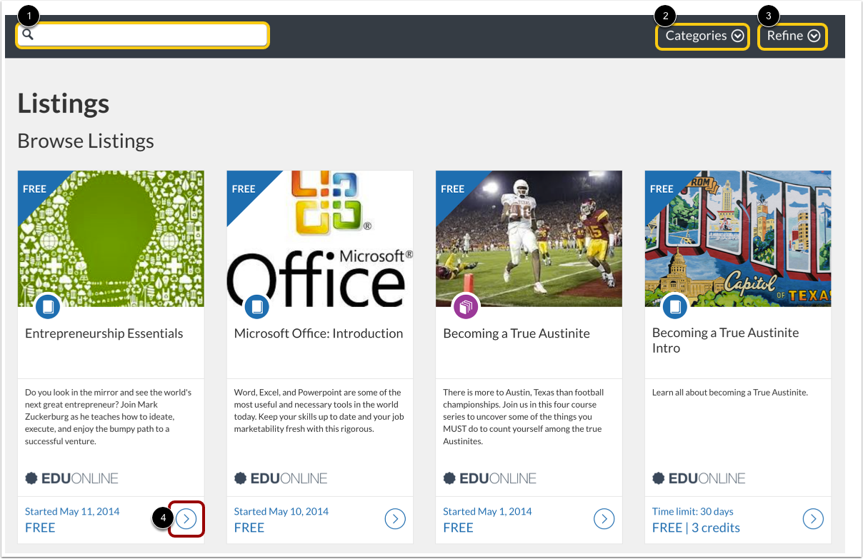 Locate Course Listing
