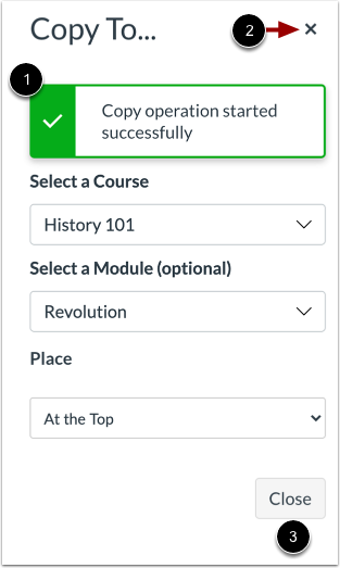 View Copy Notification