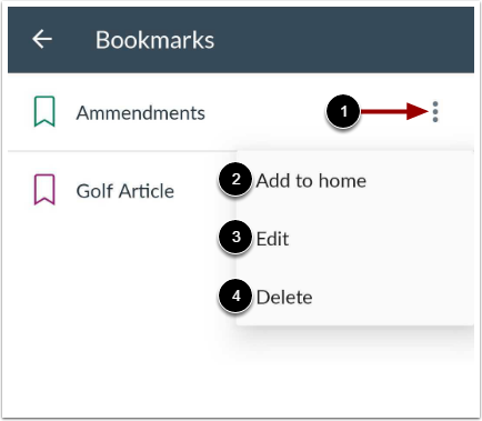 Manage Bookmarks