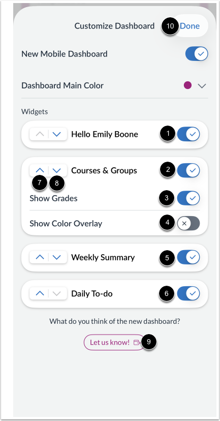 How do I use the Customizable Dashboard in the Canvas App on my iOS ...