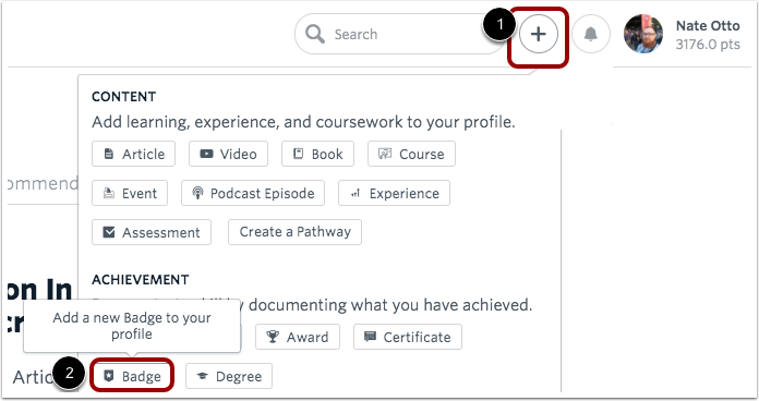 Final step: Add badges to Degreed