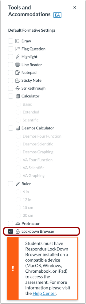 Enable Lockdown Browser