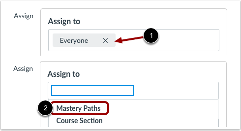 Assign to MasteryPaths