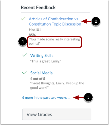 View Recent Feedback
