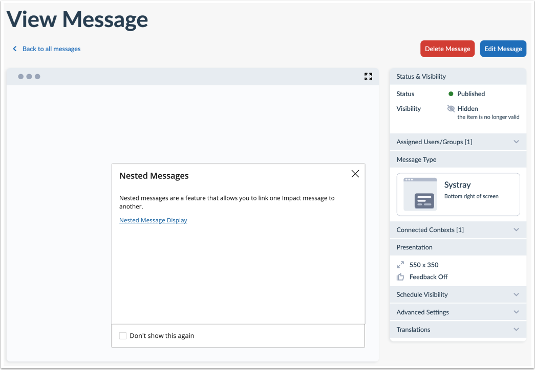 Pop-up and Systray Messages
