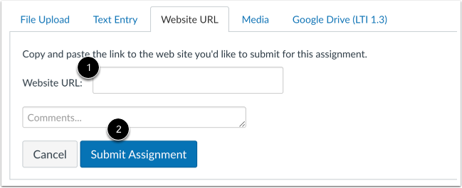 Submit a Website URL