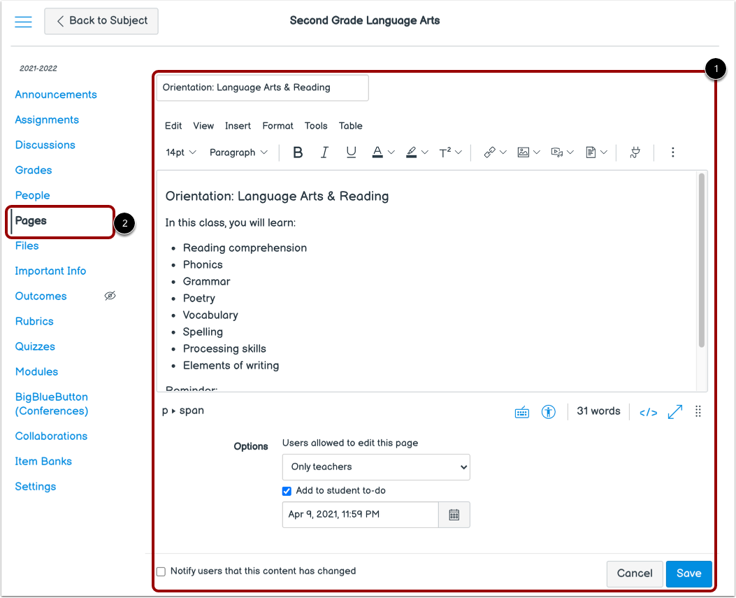 Manage Current Home Page