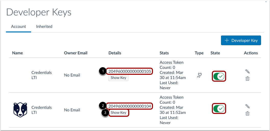 Send ID and Keys to Support
