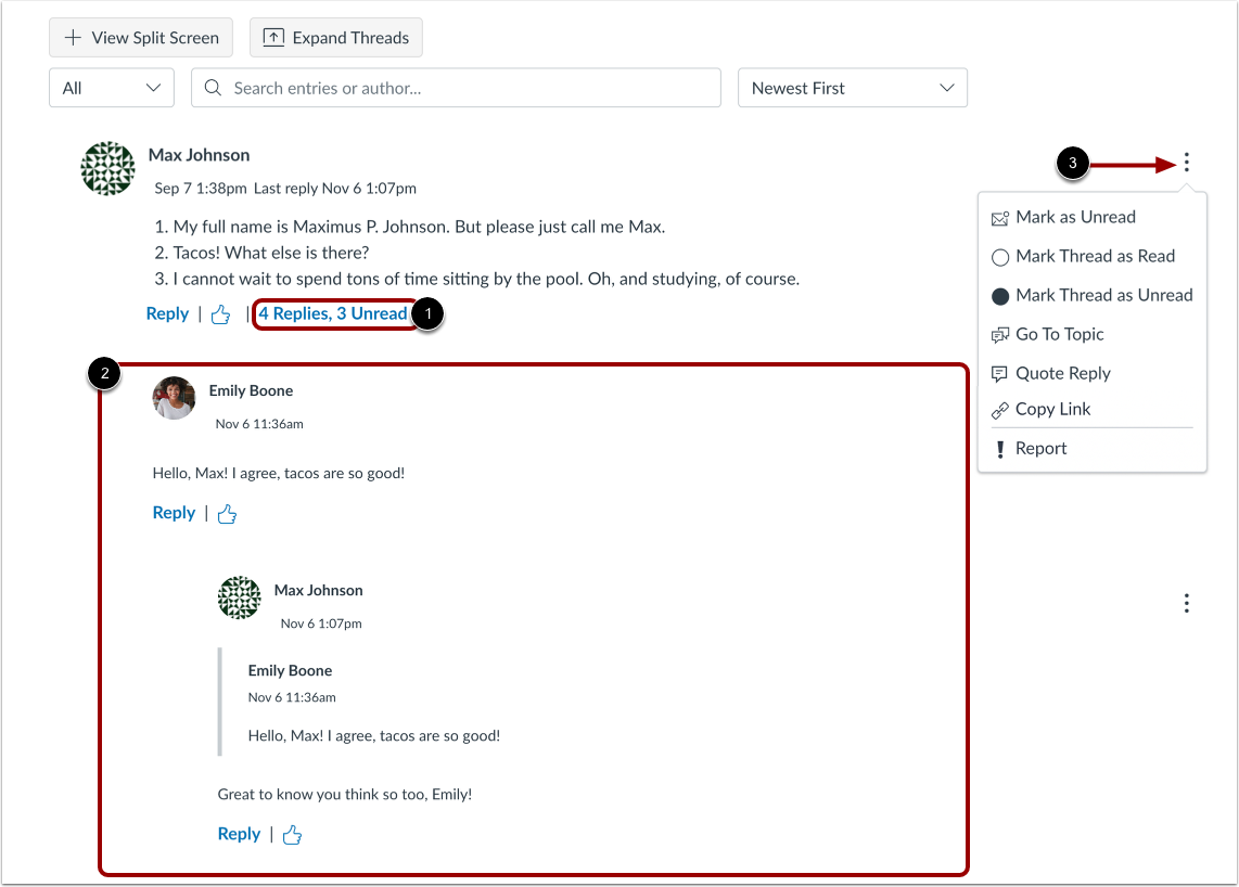 View Inline Discussion Thread Replies
