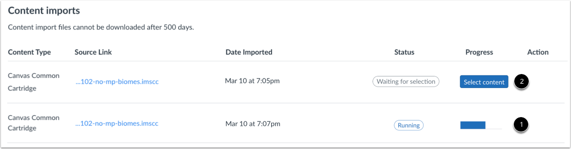 View Content Imports