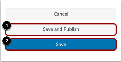 Save and Publish Discussion