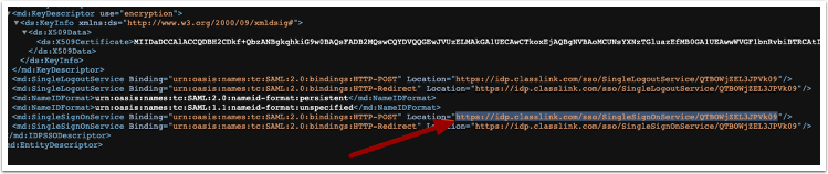 Copy Identity Provider Redirect URL
