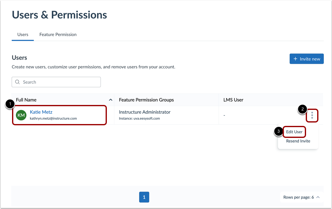 Edit Users and Permissions