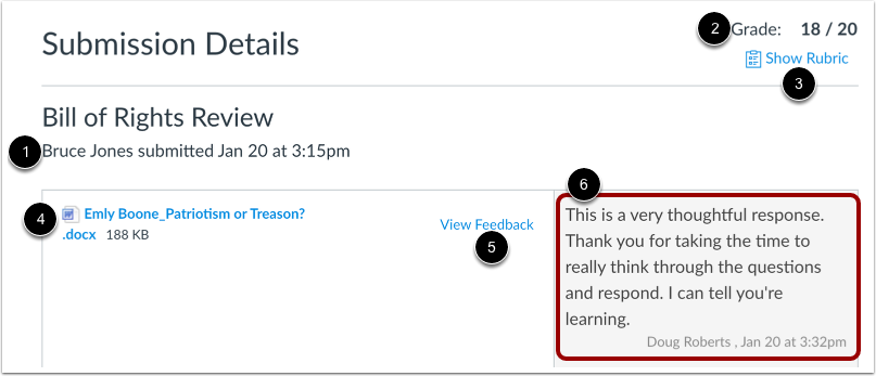 View Submission Details Page