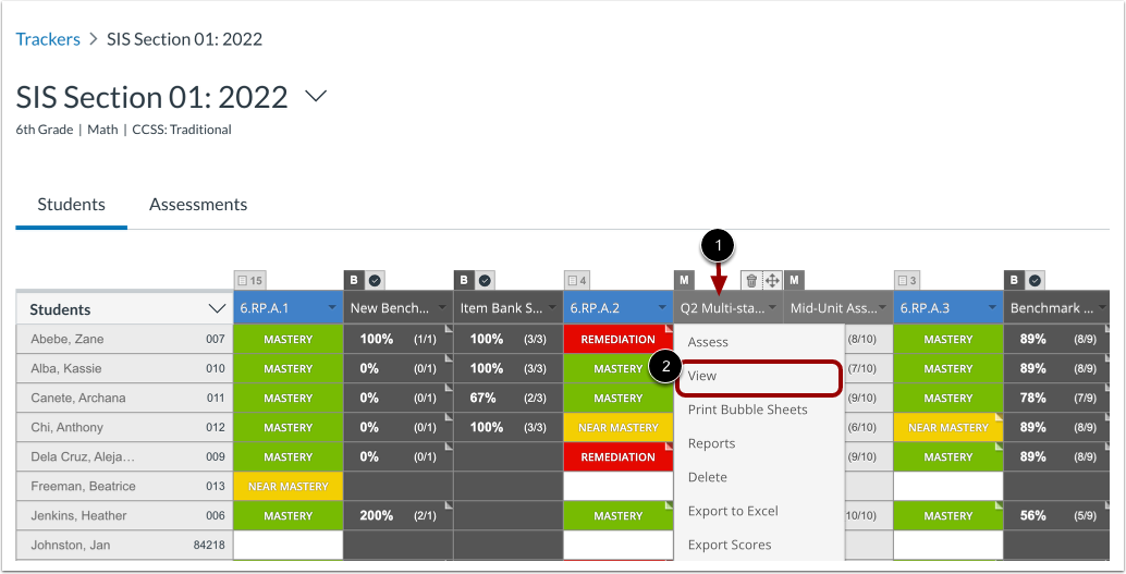 Open Multi-Standard Assessment Privacy Settings