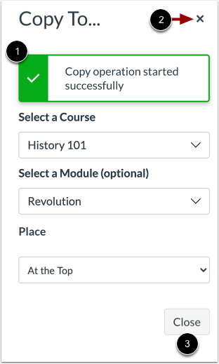 View Copy Notification