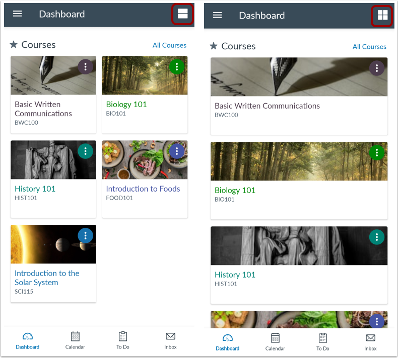 Select Dashboard Layout