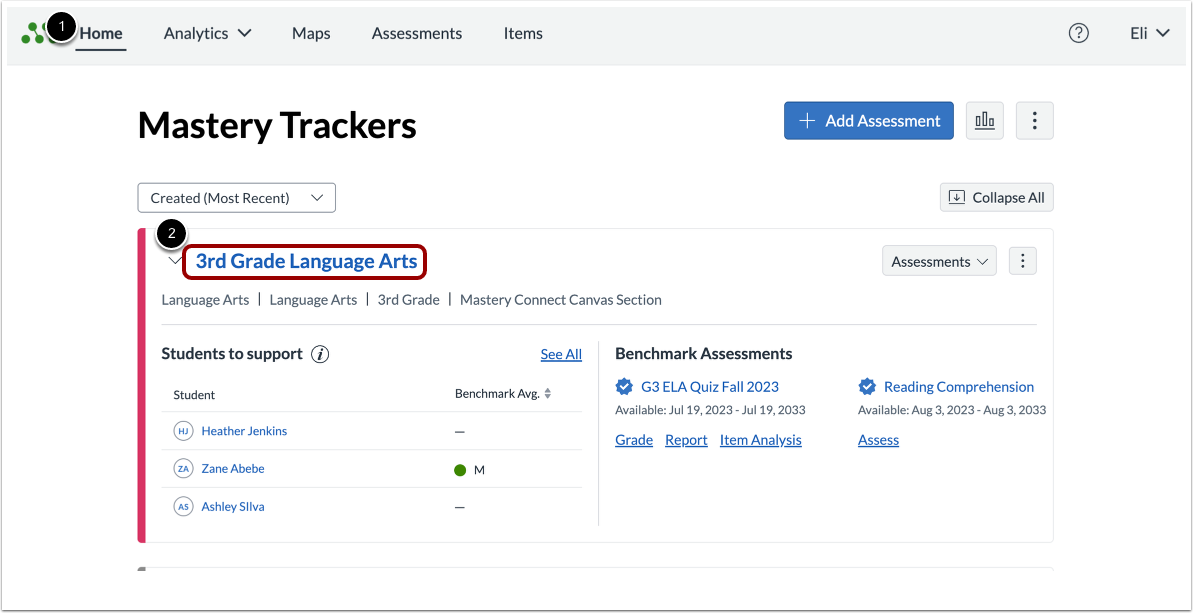 View Trackers Page