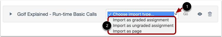 Choose Import Type