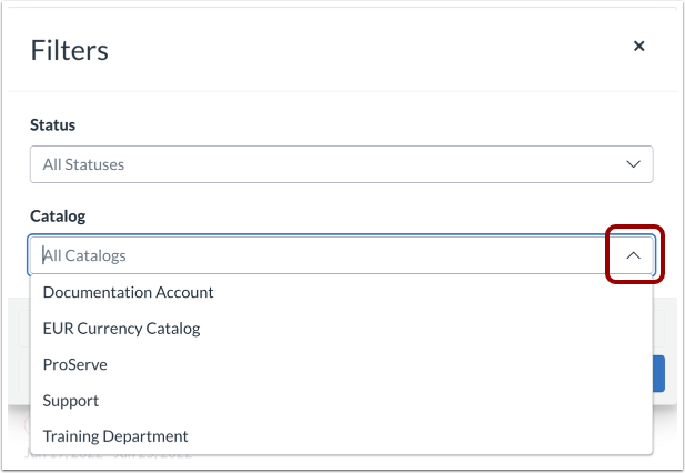 Filter Options by Catalog