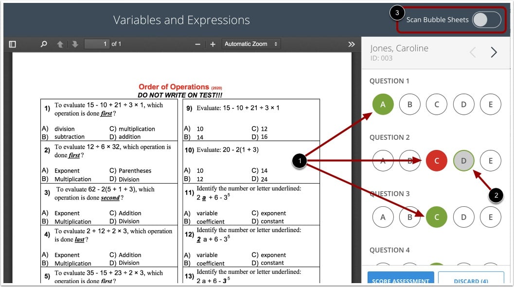 Enter Student Answers