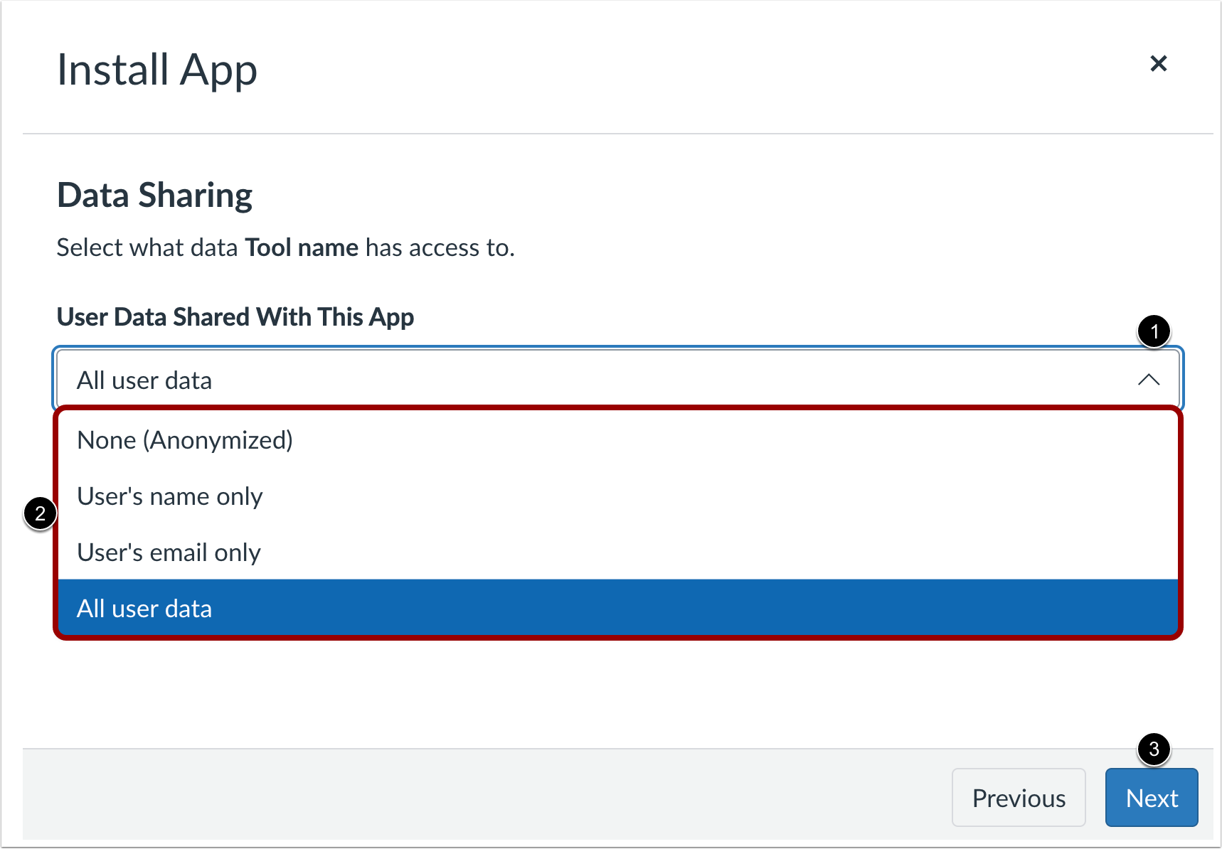 Set User Data-Sharing