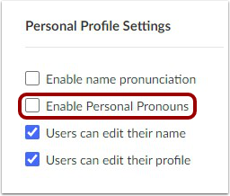 Enable Personal Pronouns
