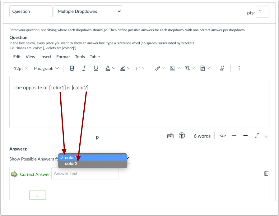 Create Reference Words