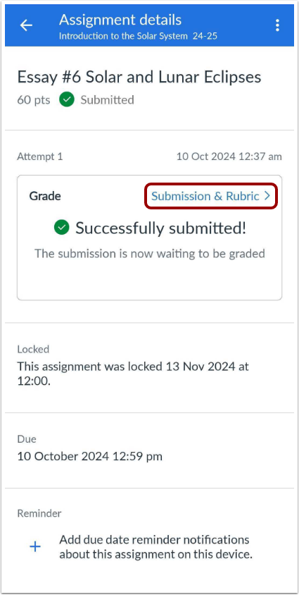 Open Submission & Rubric