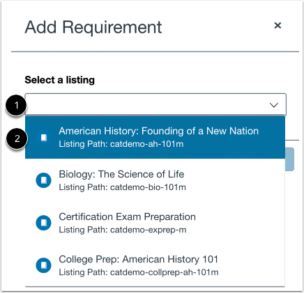 Search Canvas Courses or Programs