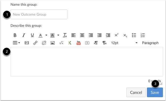 Create Outcome Group