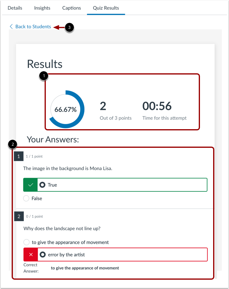 View Detailed Student Results