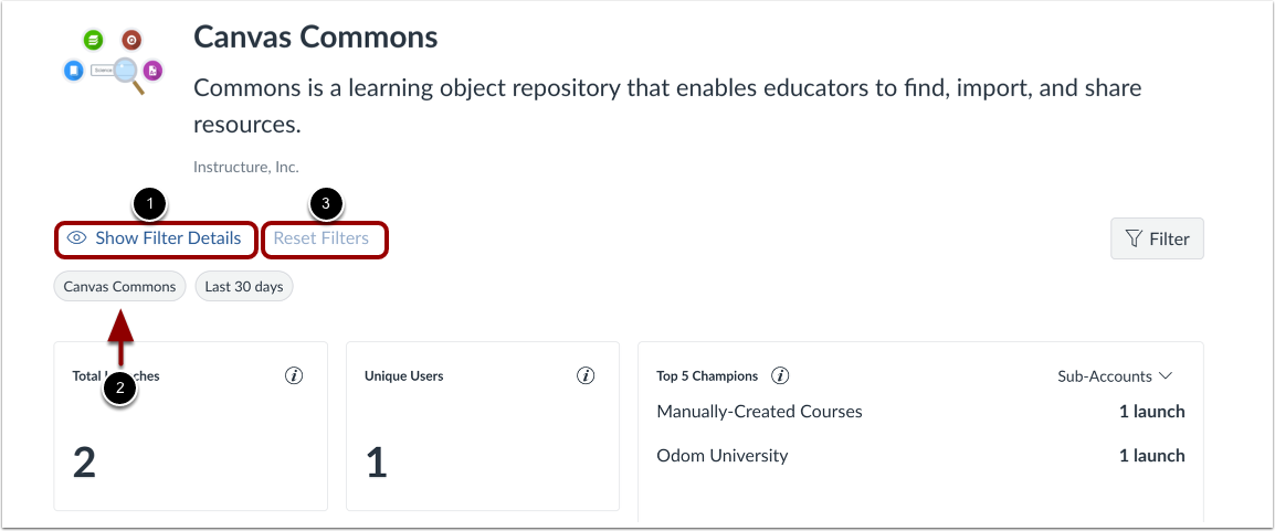 View, Remove, or Reset Filters