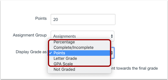 Review Existing Assignment Configuration