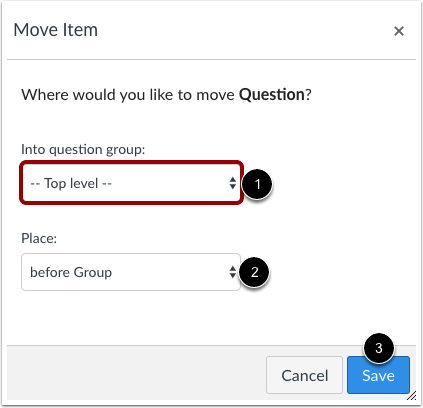 Move Question into Question Group
