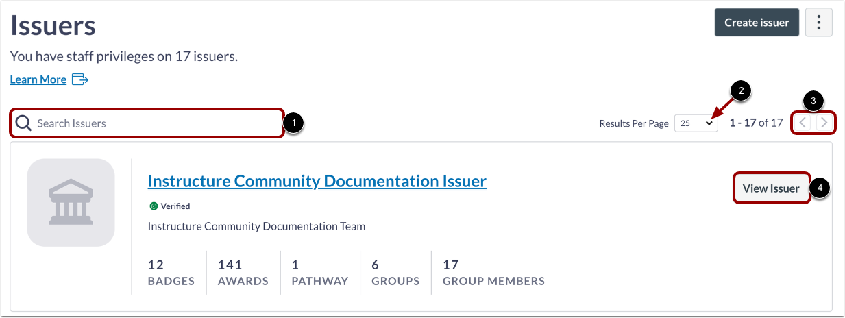 Editing an issuer in Badgr