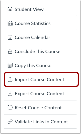 Import Content into Course