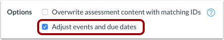 Adjust Events and Due Dates