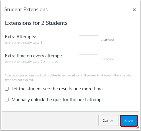 Give Multiple Students Extensions