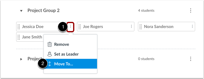 Move Student via Move To Option