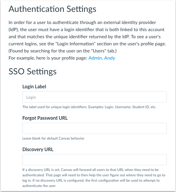 Configure SSO Settings