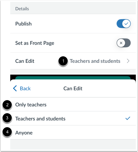 Manage Editing Settings
