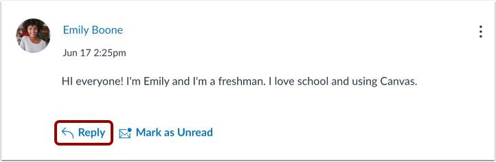 Thread a Discussion Reply