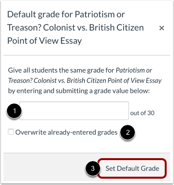 Create Default Grades