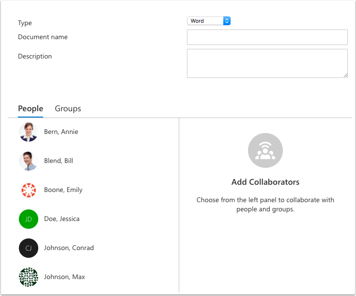 View Microsoft Office Collaborations